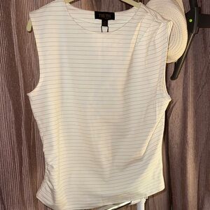 Truth Women's Cream Striped Tank Top